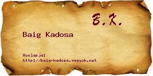 Baig Kadosa névjegykártya